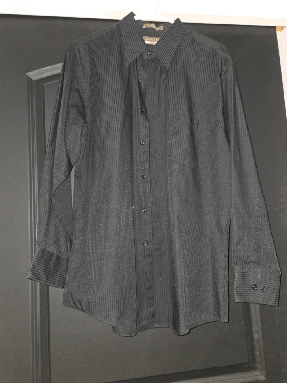Van Heusen Black Pinstriped Dress Shirt